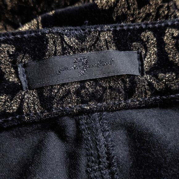 7 For All Mankind Women’s Pants Baroque Glam Y2K Velvet Gold Damask Skinny Sz 27 - Picture 10 of 10